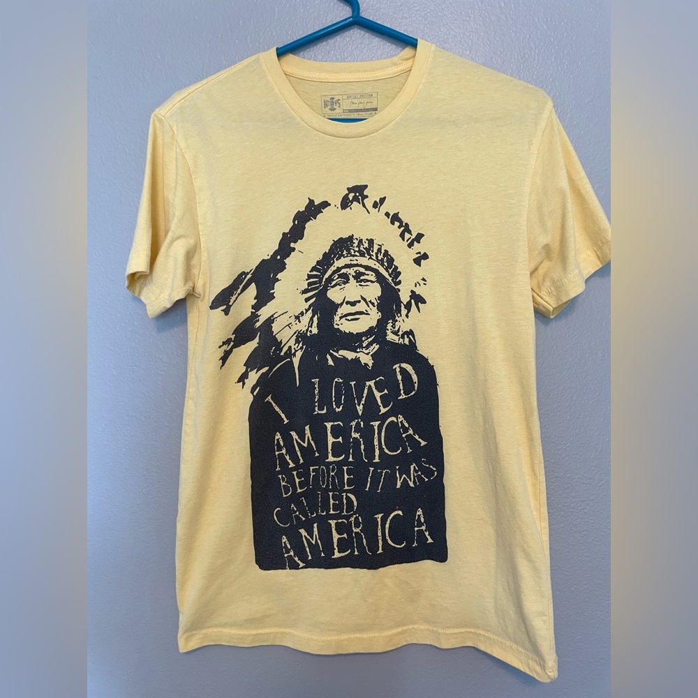 NTVS Adult Small Short sleeved yellow tshirt Native Owned & Operated Business